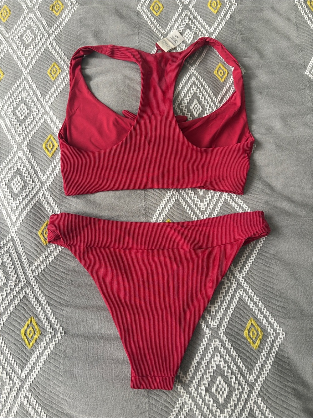 L space Ribbed Red Bikini Set - Picture 2 of 2